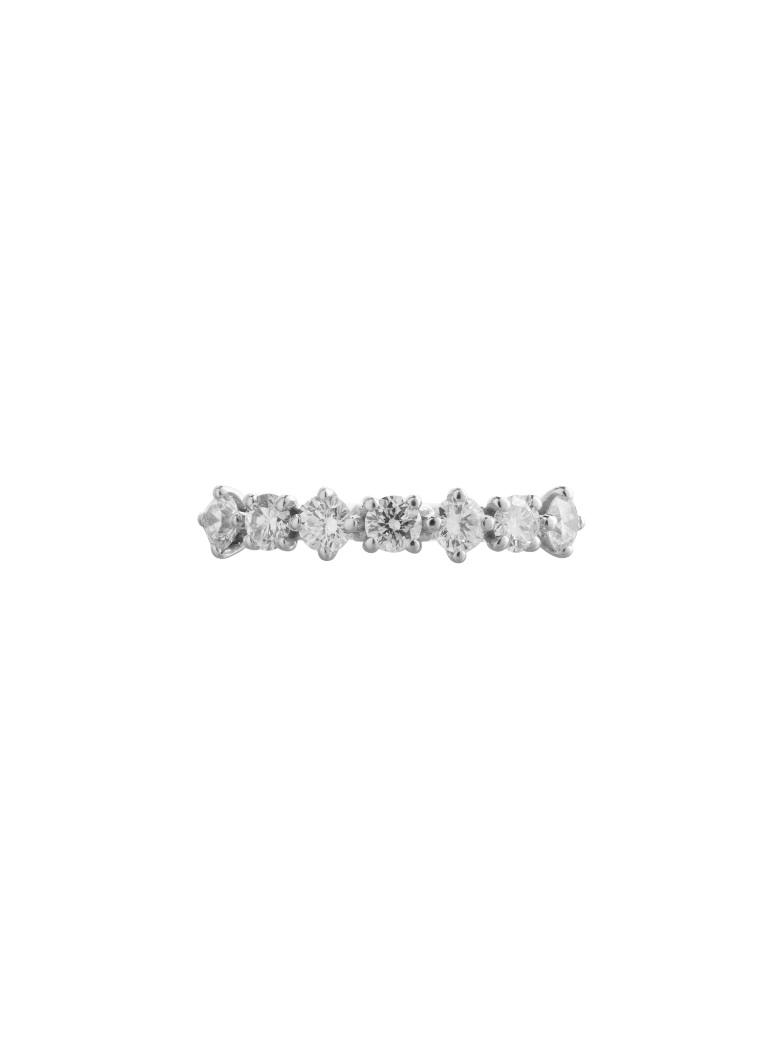 Duo half eternity ring, 3 mm, ~0,70 ct, white